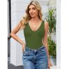 image:imageAvidlove Womens Sexy Plunge Deep V Neck Bodysuit Double Lined Sleeveless Thong Body Suit Leotard for Going Out TankArmy Green