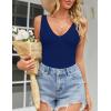 image:imageAvidlove Womens Sexy Plunge Deep V Neck Bodysuit Double Lined Sleeveless Thong Body Suit Leotard for Going Out TankNavy