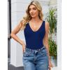 image:imageAvidlove Womens Sexy Plunge Deep V Neck Bodysuit Double Lined Sleeveless Thong Body Suit Leotard for Going Out TankNavy