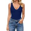 image:imageAvidlove Womens Sexy Plunge Deep V Neck Bodysuit Double Lined Sleeveless Thong Body Suit Leotard for Going Out TankNavy