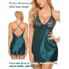 image:imageAvidlove Women Lingerie V Neck Sexy Nightwear Satin Sleepwear Lace Chemise Mini Babydoll NightgownB Dark Green