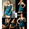 image:imageAvidlove Women Lingerie V Neck Sexy Nightwear Satin Sleepwear Lace Chemise Mini Babydoll NightgownB Dark Green