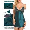 image:imageAvidlove Women Lingerie V Neck Sexy Nightwear Satin Sleepwear Lace Chemise Mini Babydoll NightgownB Dark Green