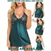 image:imageAvidlove Women Lingerie V Neck Sexy Nightwear Satin Sleepwear Lace Chemise Mini Babydoll NightgownB Dark Green