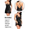 image:imageAvidlove Women Lingerie V Neck Sexy Nightwear Satin Sleepwear Lace Chemise Mini Babydoll NightgownBlack