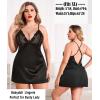image:imageAvidlove Women Lingerie V Neck Sexy Nightwear Satin Sleepwear Lace Chemise Mini Babydoll NightgownBlack