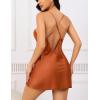 image:imageAvidlove Women Lingerie V Neck Sexy Nightwear Satin Sleepwear Lace Chemise Mini Babydoll NightgownCaramel
