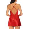 image:imageAvidlove Women Lingerie V Neck Sexy Nightwear Satin Sleepwear Lace Chemise Mini Babydoll NightgownScarlet