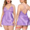 image:imageAvidlove Women Lingerie V Neck Sexy Nightwear Satin Sleepwear Lace Chemise Mini Babydoll NightgownViolet