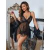image:imageAvidlove Lingerie for Women Lace Babydoll Sleepwear Boudoir Outfits Plus Size Langeray XS5XLBlack Polka Dots