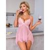 image:imageAvidlove Lingerie for Women Lace Babydoll Sleepwear Boudoir Outfits Plus Size Langeray XS5XLPink Polka Dots