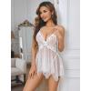 image:imageAvidlove Lingerie for Women Lace Babydoll Sleepwear Boudoir Outfits Plus Size Langeray XS5XLWhite Polka Dots