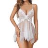 image:imageAvidlove Lingerie for Women Lace Babydoll Sleepwear Boudoir Outfits Plus Size Langeray XS5XLWhite Polka Dots