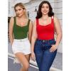 image:imageAvidlove Bodysuits for Women Sweetheart Neck Ruched Body Suit Seamless Double Lined Tank Top SlimmingArmy Green