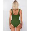 image:imageAvidlove Bodysuits for Women Sweetheart Neck Ruched Body Suit Seamless Double Lined Tank Top SlimmingArmy Green