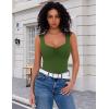 image:imageAvidlove Bodysuits for Women Sweetheart Neck Ruched Body Suit Seamless Double Lined Tank Top SlimmingArmy Green