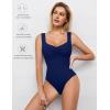 image:imageAvidlove Bodysuits for Women Sweetheart Neck Ruched Body Suit Seamless Double Lined Tank Top SlimmingNavy