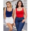 image:imageAvidlove Bodysuits for Women Sweetheart Neck Ruched Body Suit Seamless Double Lined Tank Top SlimmingNavy