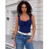 image:imageAvidlove Bodysuits for Women Sweetheart Neck Ruched Body Suit Seamless Double Lined Tank Top SlimmingNavy