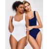 image:imageAvidlove Bodysuits for Women Sweetheart Neck Ruched Body Suit Seamless Double Lined Tank Top SlimmingNavy