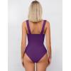 image:imageAvidlove Bodysuits for Women Sweetheart Neck Ruched Body Suit Seamless Double Lined Tank Top SlimmingPurple