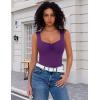 image:imageAvidlove Bodysuits for Women Sweetheart Neck Ruched Body Suit Seamless Double Lined Tank Top SlimmingPurple