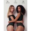 image:imageAvidlove Bodysuits for Women Off Shoulder Thong Bodysuit Double Lined One Piece Leotard Asymmetric Going Out TopsBlack