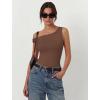 image:imageAvidlove Bodysuits for Women Off Shoulder Thong Bodysuit Double Lined One Piece Leotard Asymmetric Going Out TopsBrown
