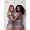 image:imageAvidlove Bodysuits for Women Off Shoulder Thong Bodysuit Double Lined One Piece Leotard Asymmetric Going Out TopsDark Blue