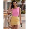 image:imageAvidlove Bodysuits for Women Off Shoulder Thong Bodysuit Double Lined One Piece Leotard Asymmetric Going Out TopsHot Pink