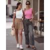 image:imageAvidlove Bodysuits for Women Off Shoulder Thong Bodysuit Double Lined One Piece Leotard Asymmetric Going Out TopsHot Pink