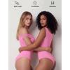 image:imageAvidlove Bodysuits for Women Off Shoulder Thong Bodysuit Double Lined One Piece Leotard Asymmetric Going Out TopsHot Pink