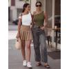 image:imageAvidlove Bodysuits for Women Off Shoulder Thong Bodysuit Double Lined One Piece Leotard Asymmetric Going Out TopsOlive Green