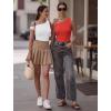 image:imageAvidlove Bodysuits for Women Off Shoulder Thong Bodysuit Double Lined One Piece Leotard Asymmetric Going Out TopsRed