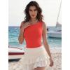 image:imageAvidlove Bodysuits for Women Off Shoulder Thong Bodysuit Double Lined One Piece Leotard Asymmetric Going Out TopsRed