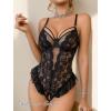 image:imageAvidlove Lingerie for Women Sexy Lace Bodysuit Deep V Teddy One Piece BabydollBlack