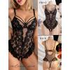 image:imageAvidlove Lingerie for Women Sexy Lace Bodysuit Deep V Teddy One Piece BabydollBlack
