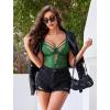 image:imageAvidlove Lingerie for Women Sexy Lace Bodysuit Deep V Teddy One Piece BabydollGreen