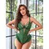 image:imageAvidlove Lingerie for Women Sexy Lace Bodysuit Deep V Teddy One Piece BabydollGreen