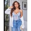 image:imageAvidlove Lingerie for Women Sexy Lace Bodysuit Deep V Teddy One Piece BabydollLight Blue