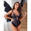 image:imageAvidlove Lingerie for Women Sexy Lace Bodysuit Deep V Teddy One Piece BabydollNavy Blue