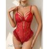image:imageAvidlove Lingerie for Women Sexy Lace Bodysuit Deep V Teddy One Piece BabydollRed