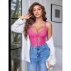 image:imageAvidlove Lingerie for Women Sexy Lace Bodysuit Deep V Teddy One Piece BabydollRose Red