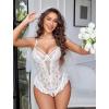 image:imageAvidlove Lingerie for Women Sexy Lace Bodysuit Deep V Teddy One Piece BabydollWhite