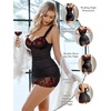 image:imageAvidlove Lingerie for Women Mesh Babydoll Lingeries Lace Chemise Floral Sleepwear Dress Sheer Exotic Boudoir Outfit SXXL1 Red Floral
