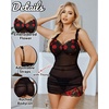 image:imageAvidlove Lingerie for Women Mesh Babydoll Lingeries Lace Chemise Floral Sleepwear Dress Sheer Exotic Boudoir Outfit SXXL1 Red Floral