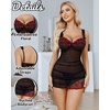 image:imageAvidlove Lingerie for Women Mesh Babydoll Lingeries Lace Chemise Floral Sleepwear Dress Sheer Exotic Boudoir Outfit SXXLBlack Floral