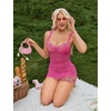 image:imageAvidlove Lingerie for Women Mesh Babydoll Lingeries Lace Chemise Floral Sleepwear Dress Sheer Exotic Boudoir Outfit SXXLRose Floral