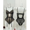 image:imageAvidlove Lingerie for Women Mesh Lace Bodysuit Sexy Wireless Garter Lingerie Set Teddy LingerieNo StockingsBlack  Gold