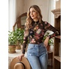 image:imageAvidlove Long Sleeve Bodysuit for Women Turtleneck Sheer Mesh Bodysuit Geo Print LeotardsBf298